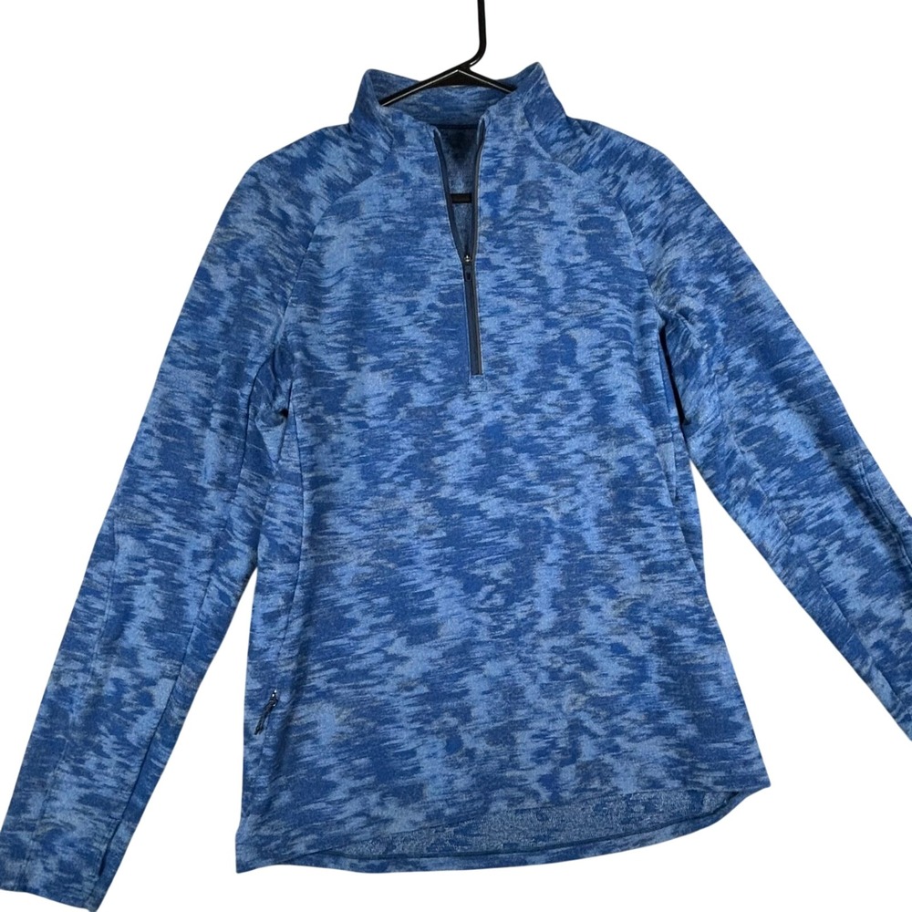Lululemon Surge Warm Fleece Mens Blue Camo Quarter Zip Pullover Size‎ Medium